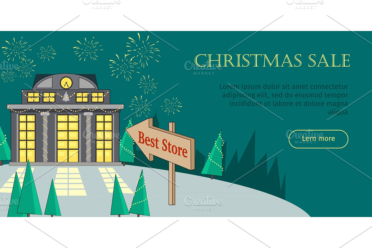 Christmas Sale Flat Style Vector Web in Objects - product preview 8