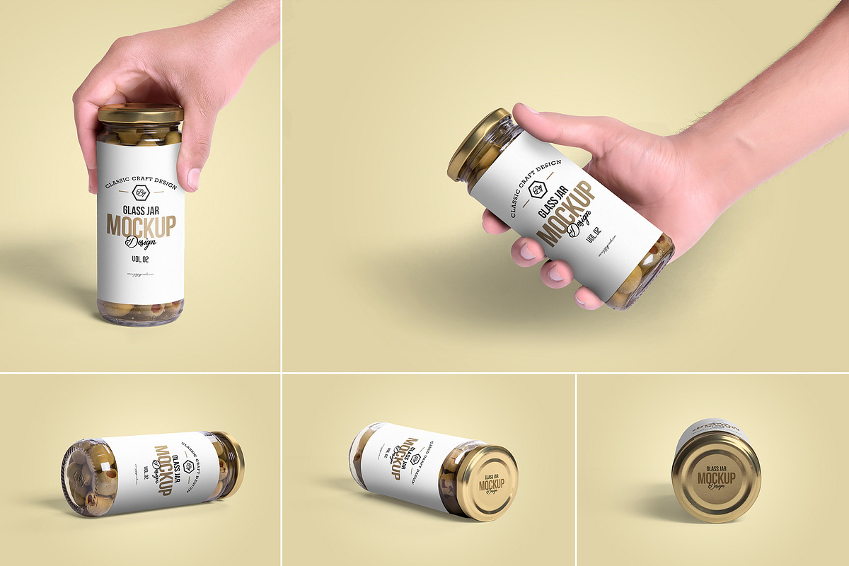 Olives Glass Jar Mockups in Product Mockups - product preview 8