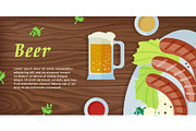 Beer Vector Web Banner in Flat Style