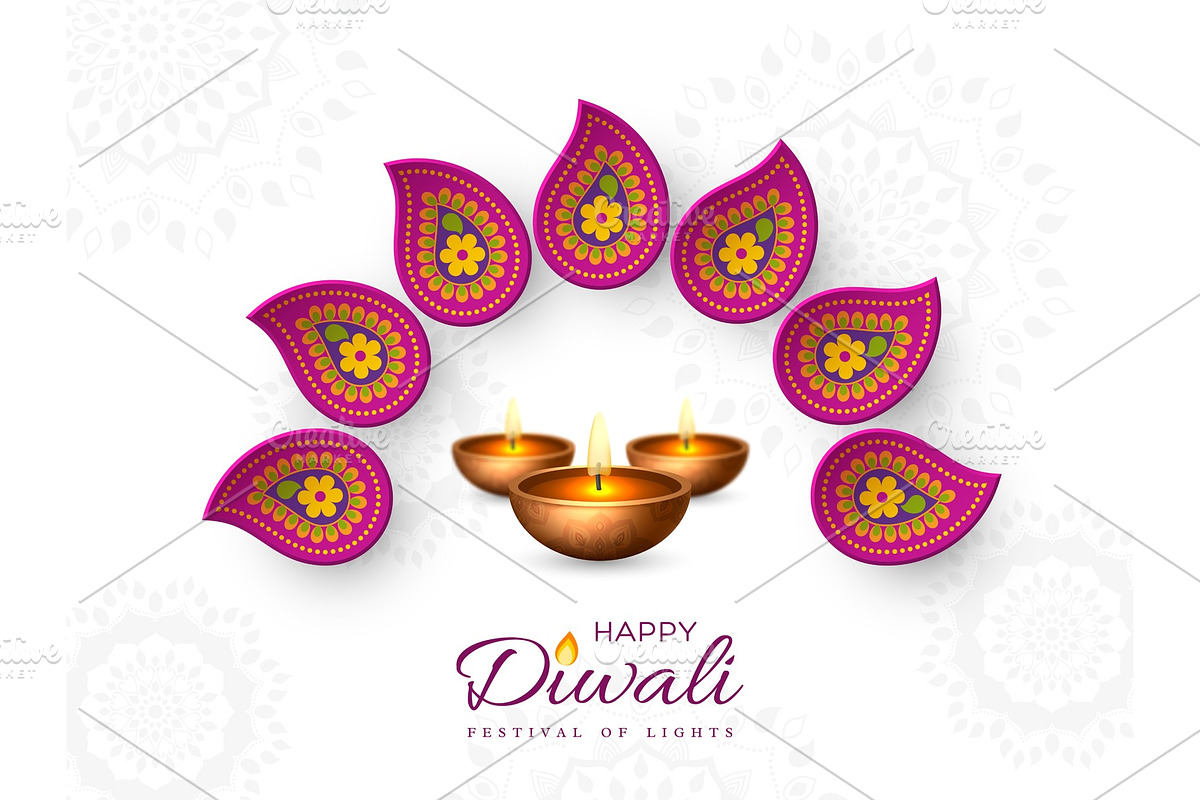 Diwali festival holiday design with in Objects - product preview 8
