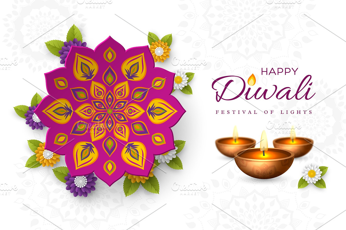 Diwali festival holiday design with in Illustrations - product preview 8