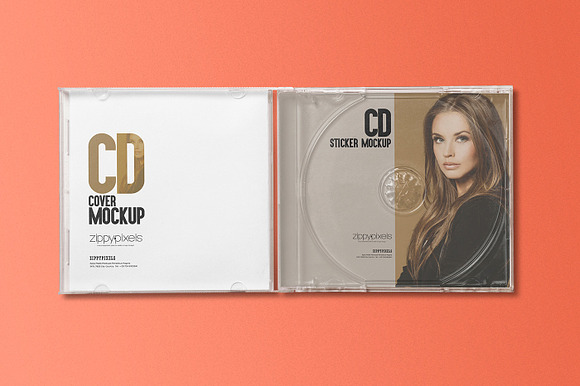 CD Label & Case Mockups in Product Mockups - product preview 3