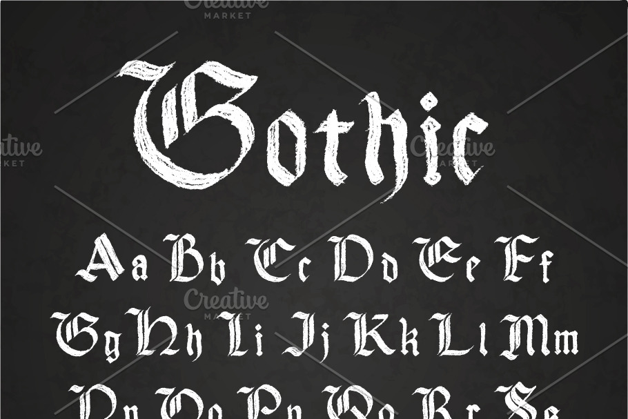 Old hand drawn gothic letters in Objects - product preview 8