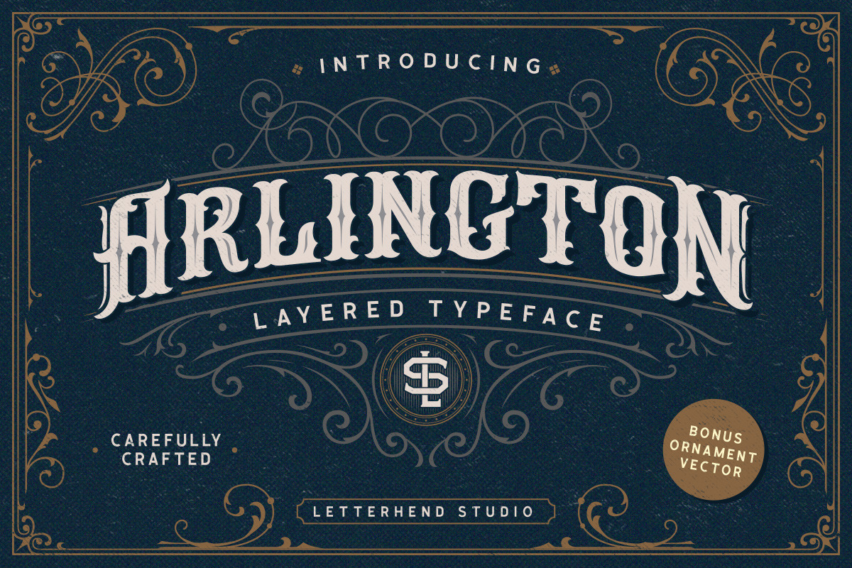 Arlington Layered Font & Ornaments in Outline Fonts - product preview 8