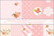 10 shabby chic pink digital papers