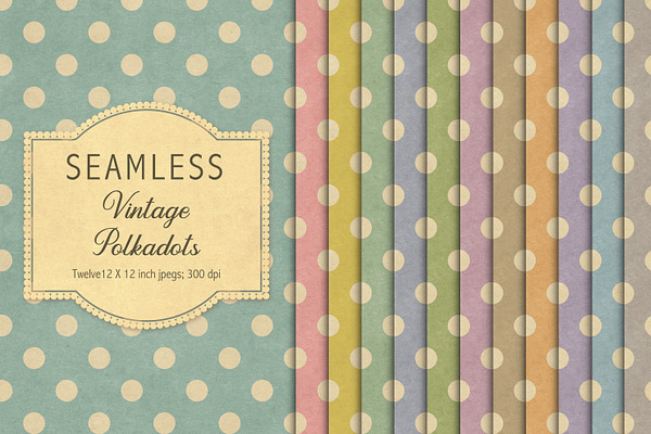 Vintage seamless polkadot patterns