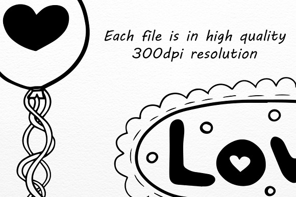 Doodle Love Clip art in Illustrations - product preview 1