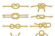 Rope knots color decorative icon