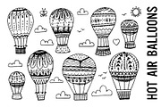Hot Air Balloon Doodle Clipart