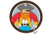 Captain Hook Pirate Circle Cartoon