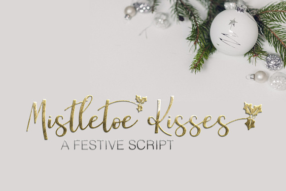 Mistletoe Kisses in Script Fonts - product preview 1