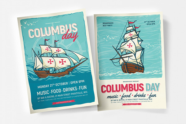 Columbus Day Flyer & Poster Template