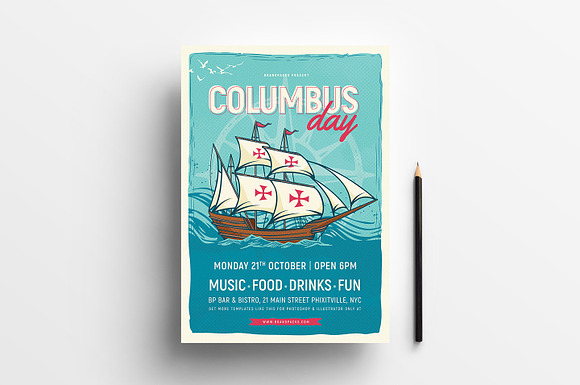 Columbus Day Flyer & Poster Template in Flyer Templates - product preview 1