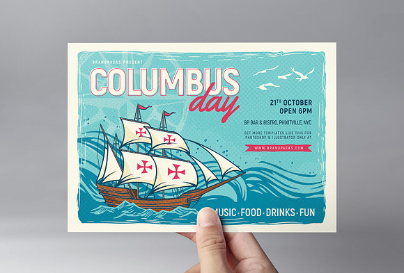 Columbus Day Flyer & Poster Template in Flyer Templates - product preview 3