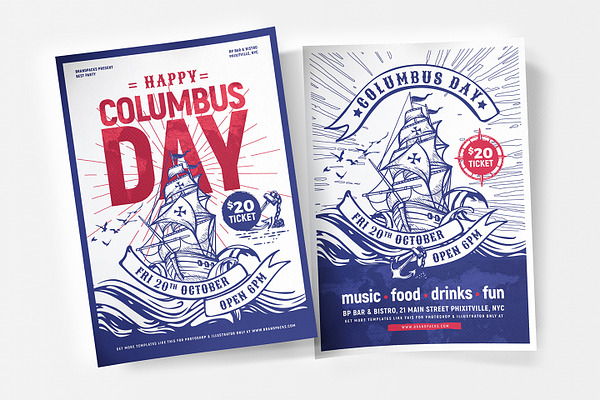 Columbus Day Flyer & Poster v2