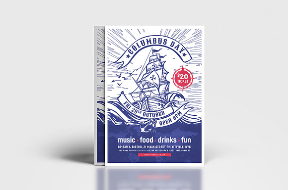 Columbus Day Flyer & Poster v2 in Flyer Templates - product preview 2