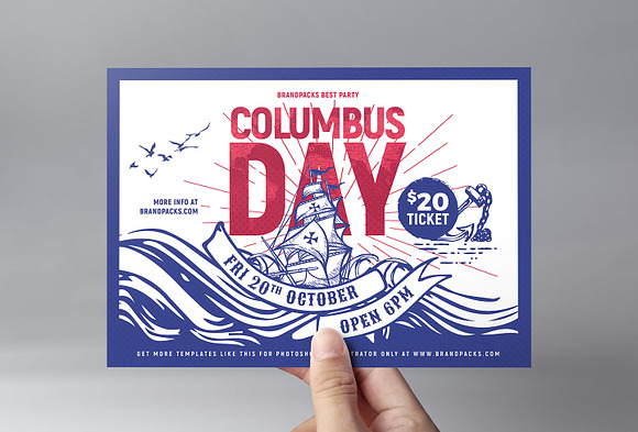 Columbus Day Flyer & Poster v2 in Flyer Templates - product preview 3