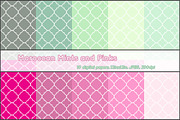 Moroccan Mint and Pink digital paper