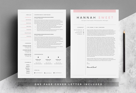 Sweet CV 3-Pages in MS Word in Resume Templates - product preview 3