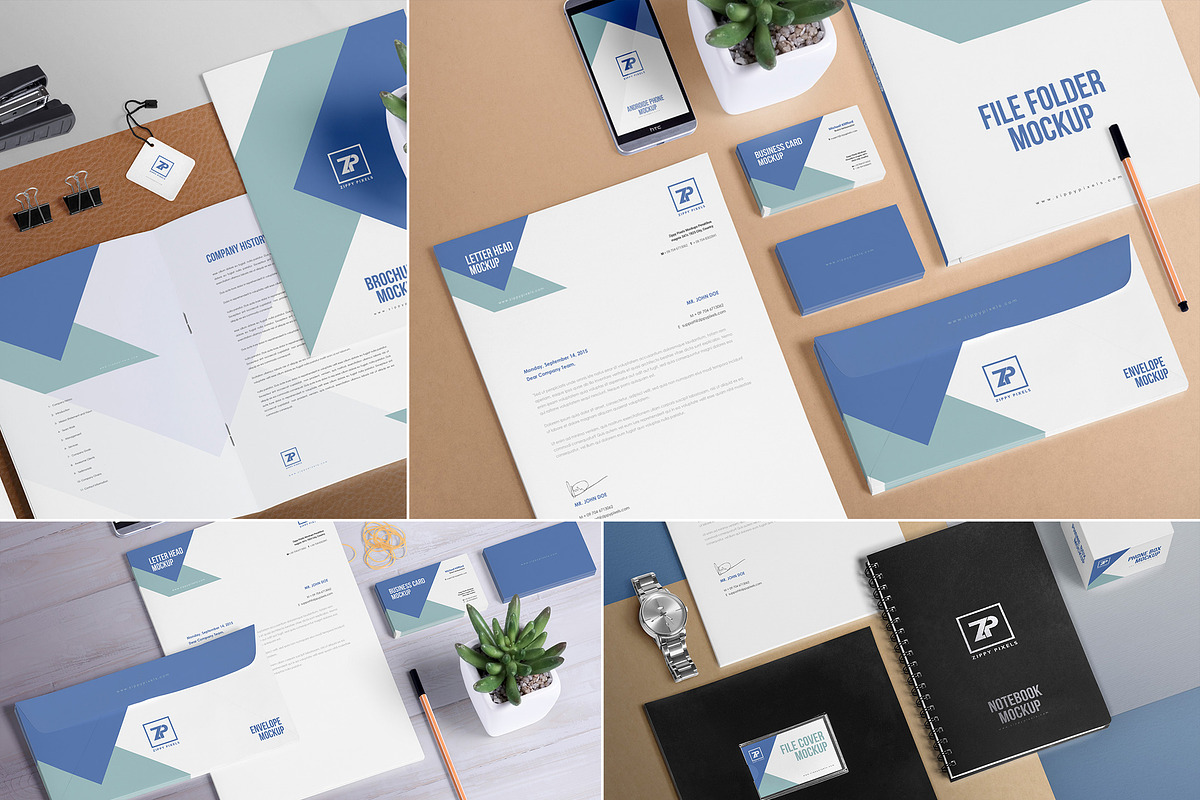 4 Stationery Mockups Scenes in Branding Mockups - product preview 8