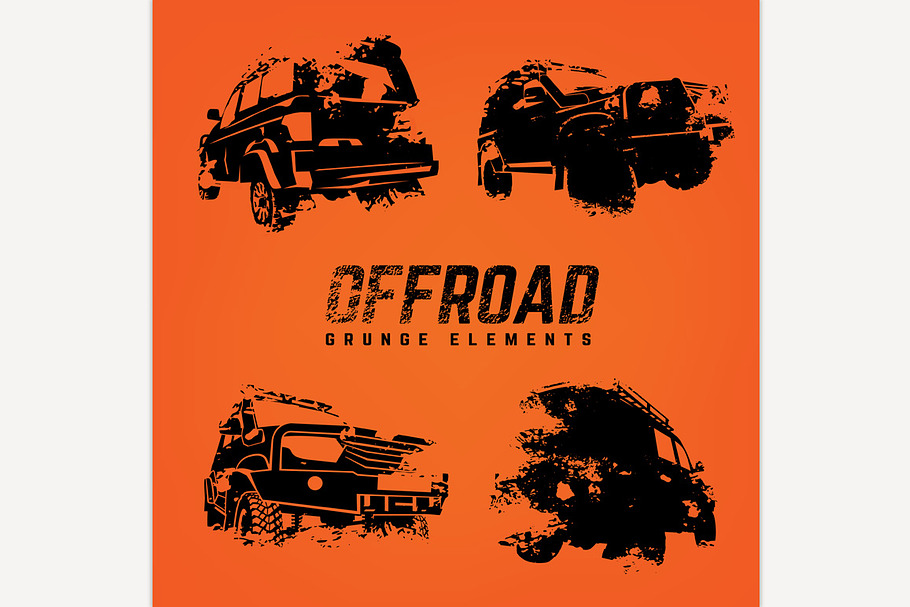 Off-road logo elements set