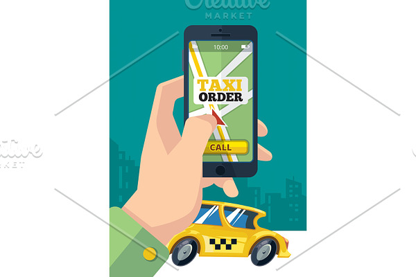 taxi order. urban transportation