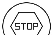 Stop sign stroke icon, logo