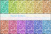 12 digital papers pastel glitters