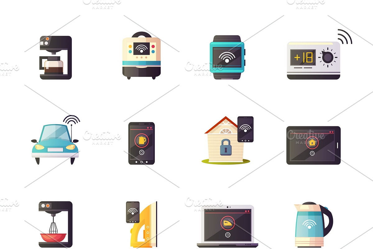 Internet of things cartoon icons in Icons - product preview 8