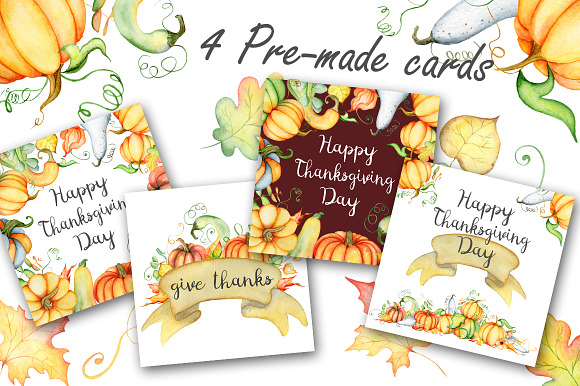 Happy Thanksgiving Pumpkins clipart in Illustrations - product preview 5