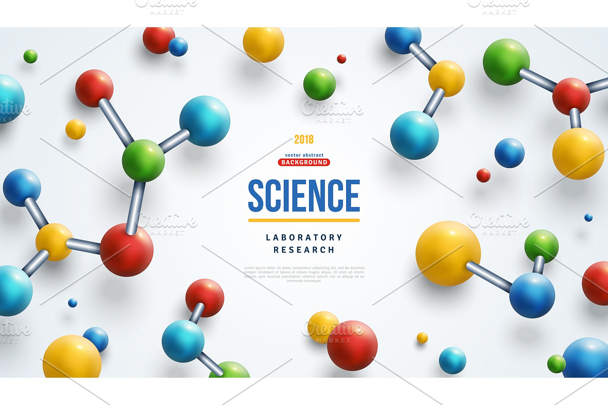 Colorful 3d molecules in Illustrations - product preview 8