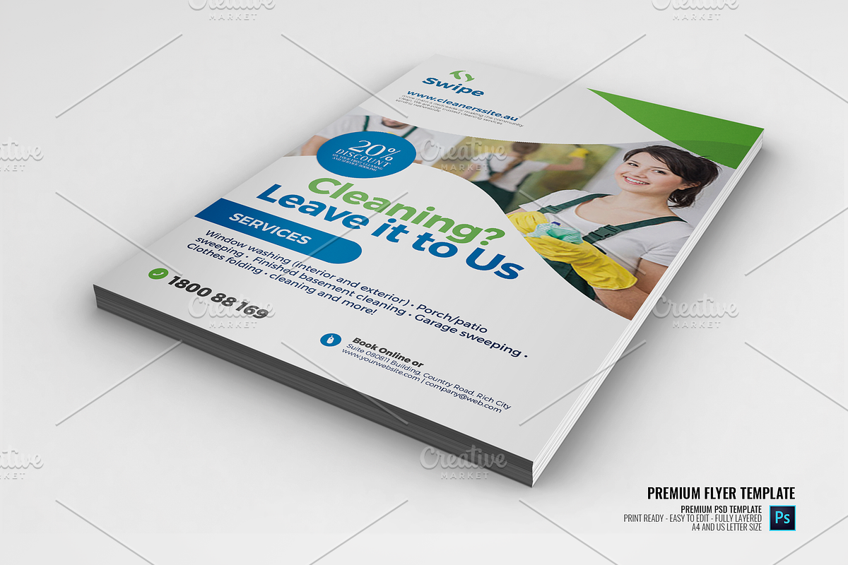 Cleaning Company Services Flyer in Flyer Templates - product preview 8