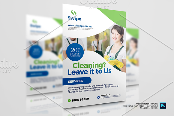 Cleaning Company Services Flyer in Flyer Templates - product preview 1