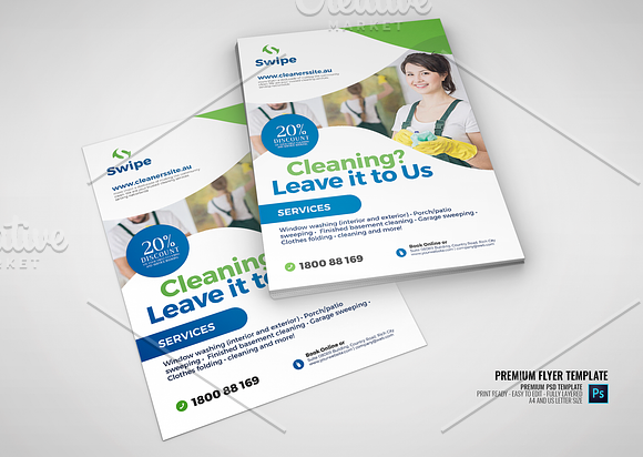 Cleaning Company Services Flyer in Flyer Templates - product preview 2