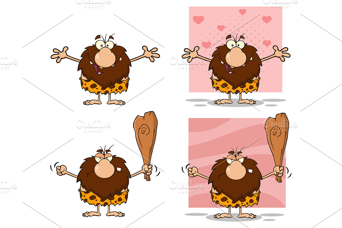 Funny Male Caveman Collection - 10 in Illustrations - product preview 8