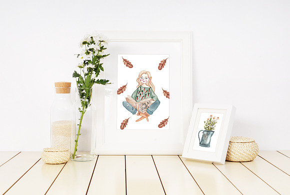 Autumn Garden Watercolor Collection in Illustrations - product preview 5