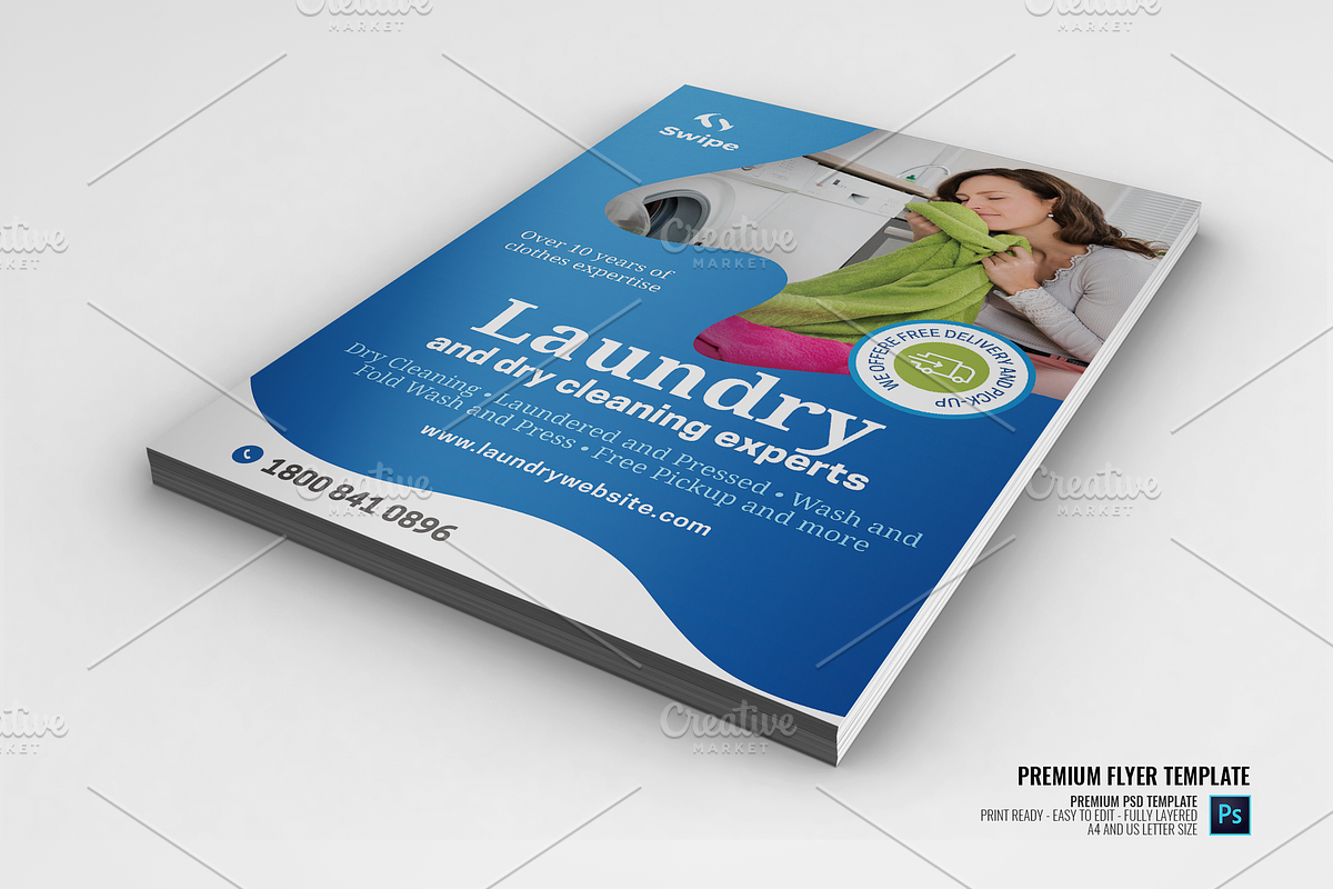 Laundry and Dry Cleaning Services in Flyer Templates - product preview 8