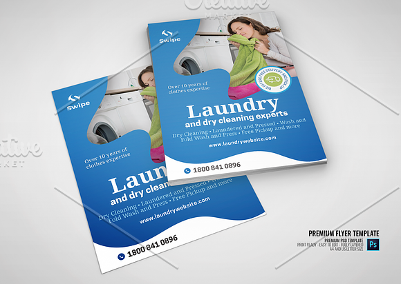 Laundry and Dry Cleaning Services in Flyer Templates - product preview 2