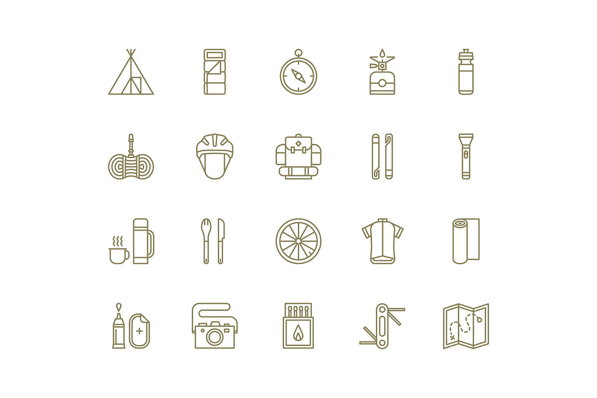 Line Icons | Bikepacking Icon Set in Icons - product preview 8