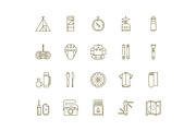 Line Icons | Bikepacking Icon Set