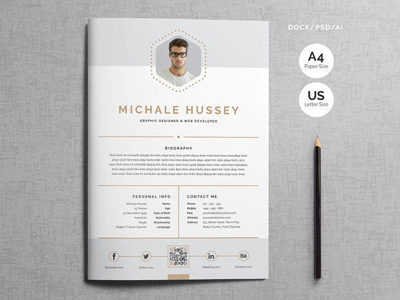 Clean Resume Booklet 8 Pages in Resume Templates - product preview 1