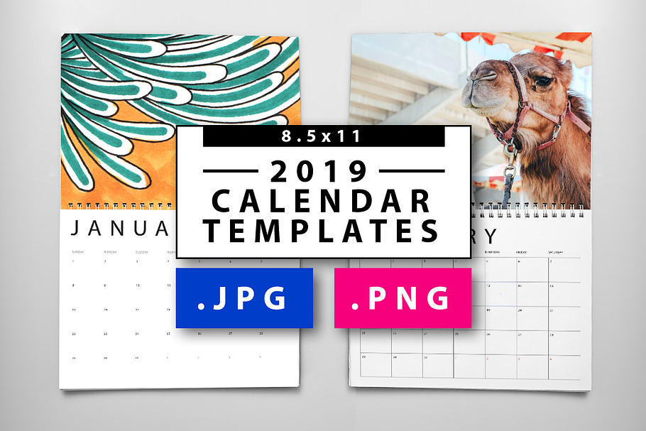 2019 JPG/PNG Calendar Templates
