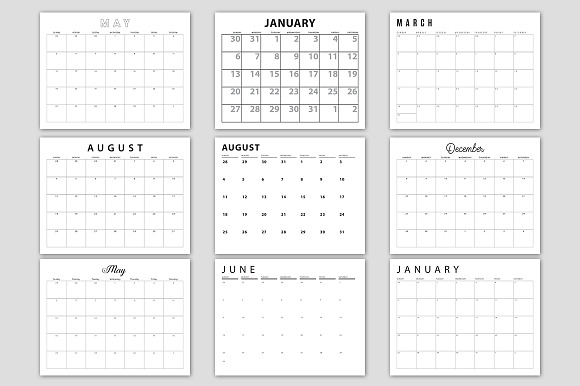 2019 JPG/PNG Calendar Templates in Templates - product preview 2