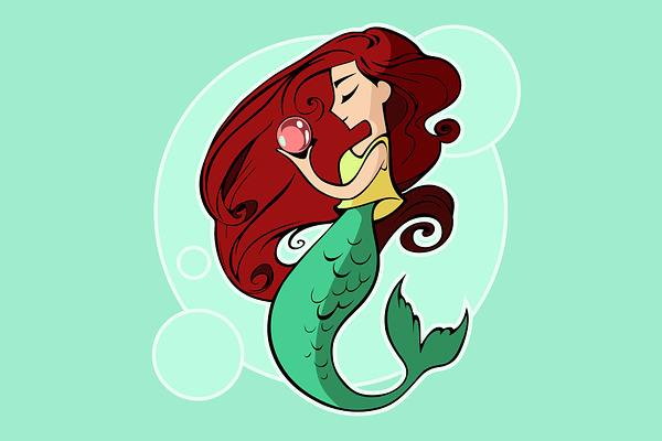 Mermaid with a pearl. Vector