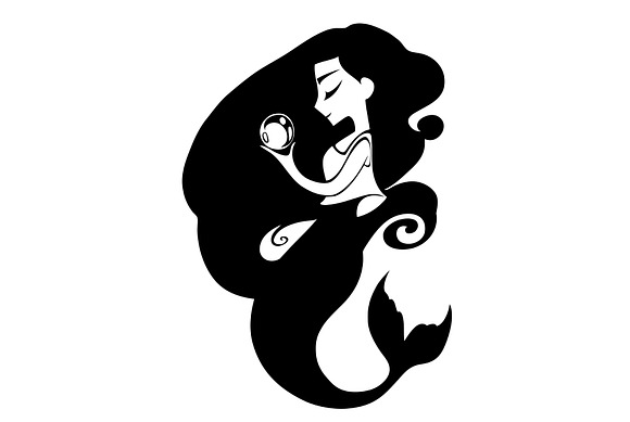 Mermaid with a pearl. Vector in Illustrations - product preview 1