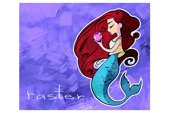 Mermaid with a pearl. Vector in Illustrations - product preview 6