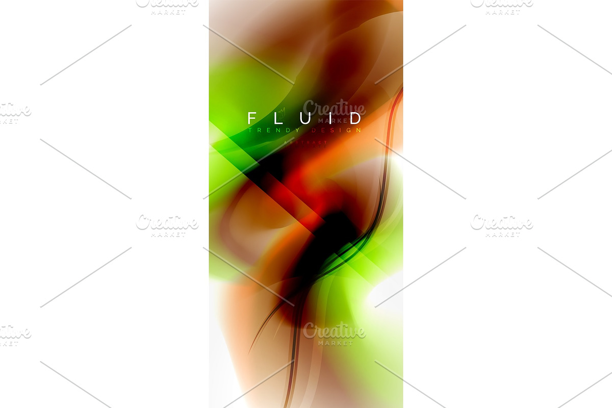 Fluid flowing wave abstract in Illustrations - product preview 8