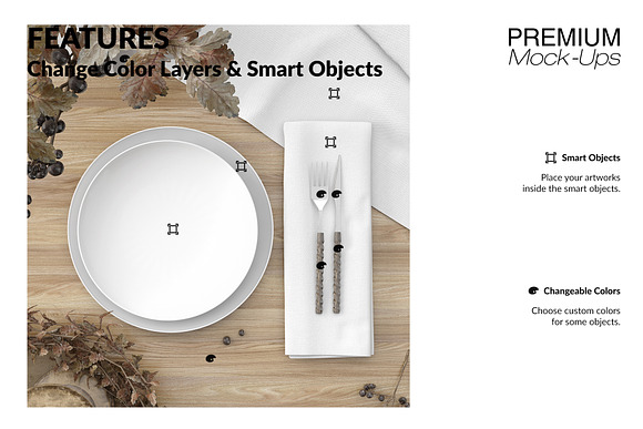 Plates, Tablecloth & Napkin Set in Product Mockups - product preview 3