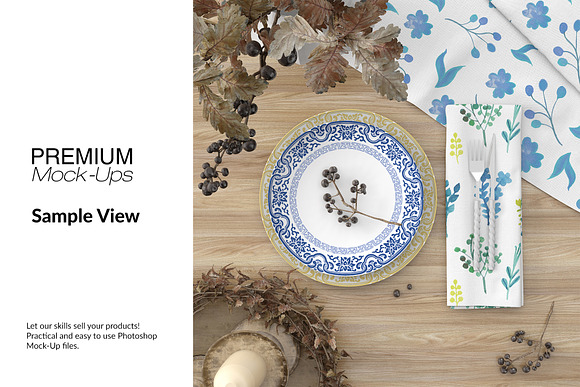 Plates, Tablecloth & Napkin Set in Product Mockups - product preview 10