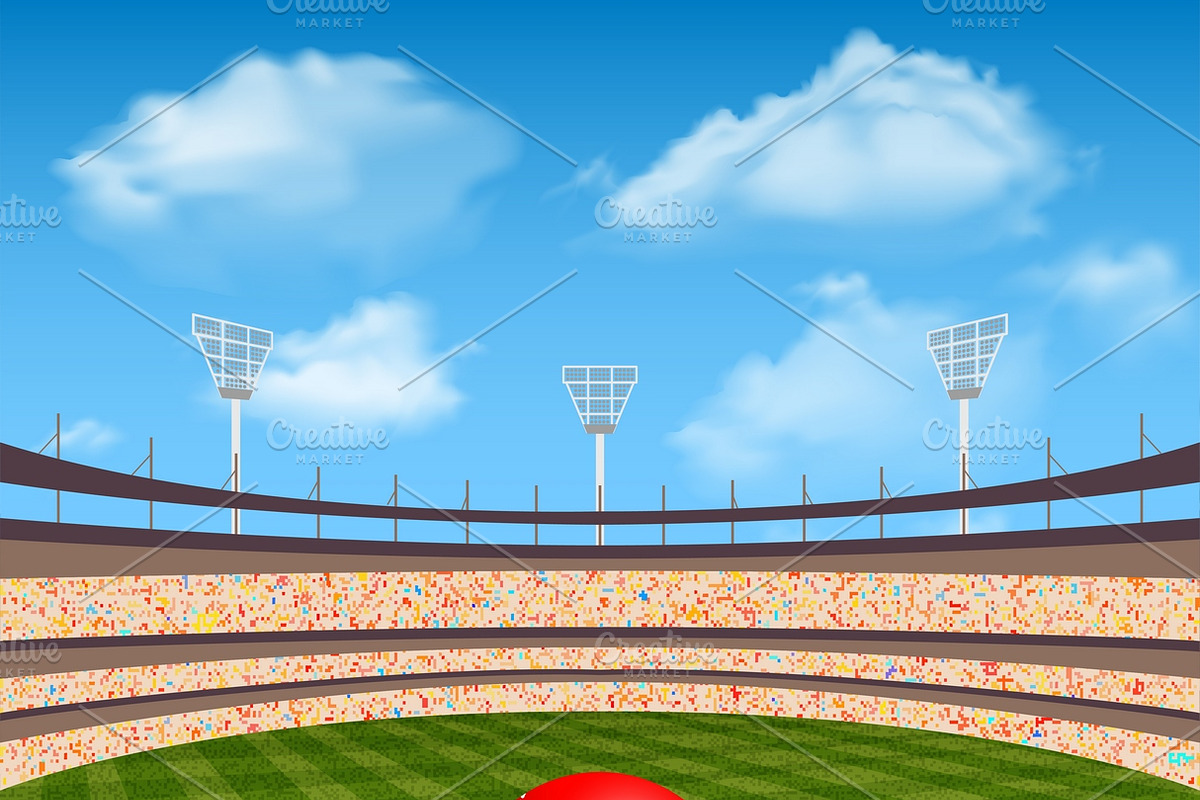 Open stadium of cricket in Illustrations - product preview 8
